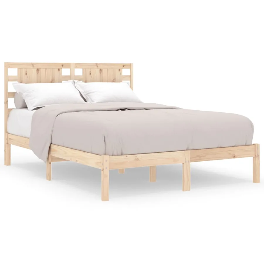 Cadre de lit sans matelas 135x190 cm bois massif - 2