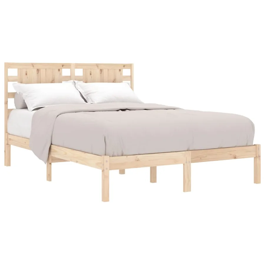 Cadre de lit sans matelas 135x190 cm bois massif - 3