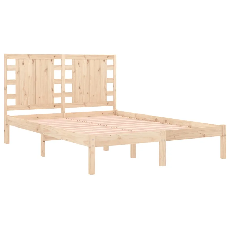 Cadre de lit sans matelas 135x190 cm bois massif - 4