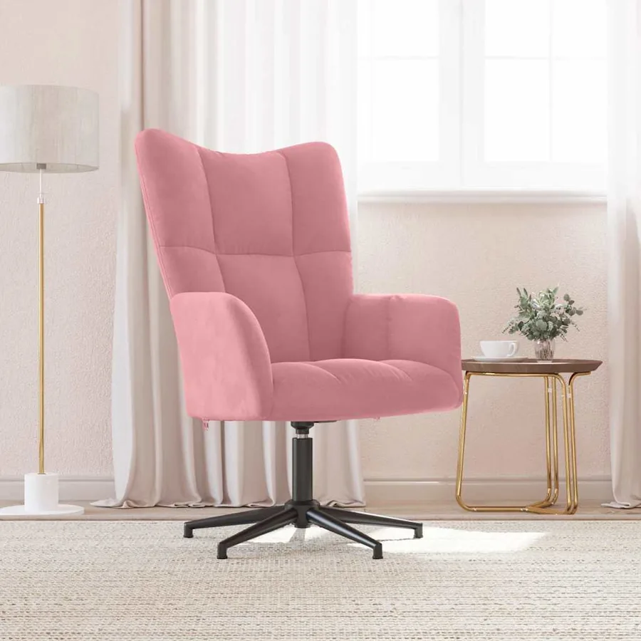 Chaise de relaxation Rose Velours