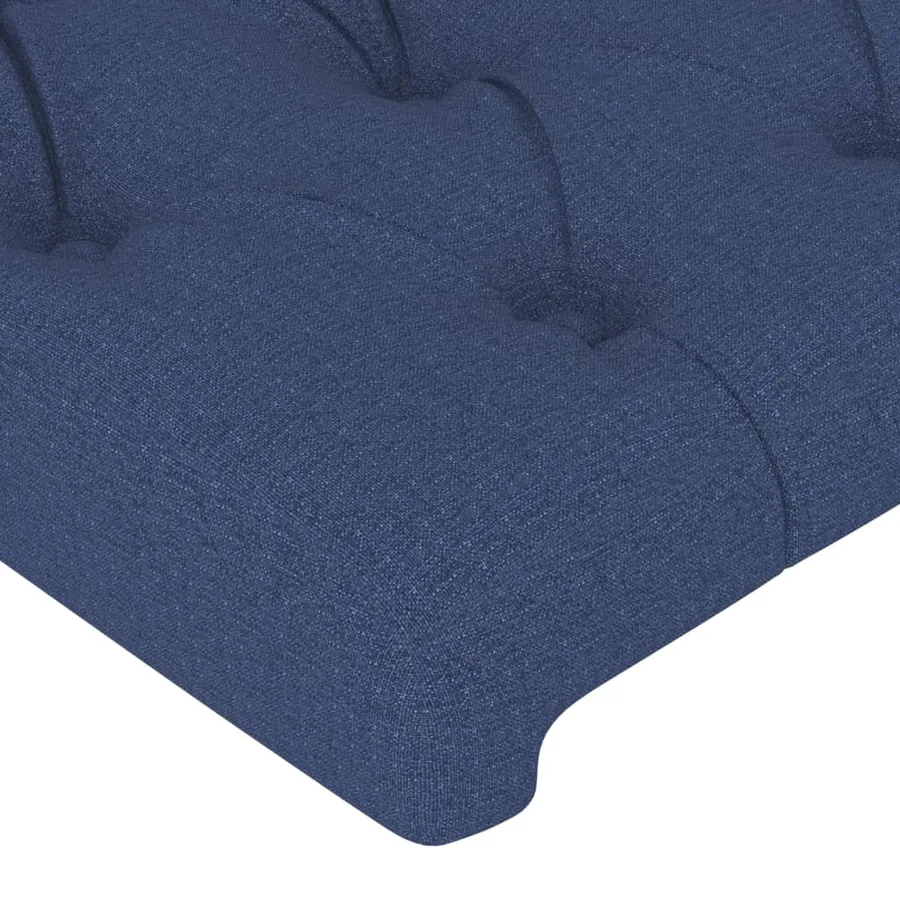 Cadre de lit sans matelas bleu 90x190 cm tissu - 10