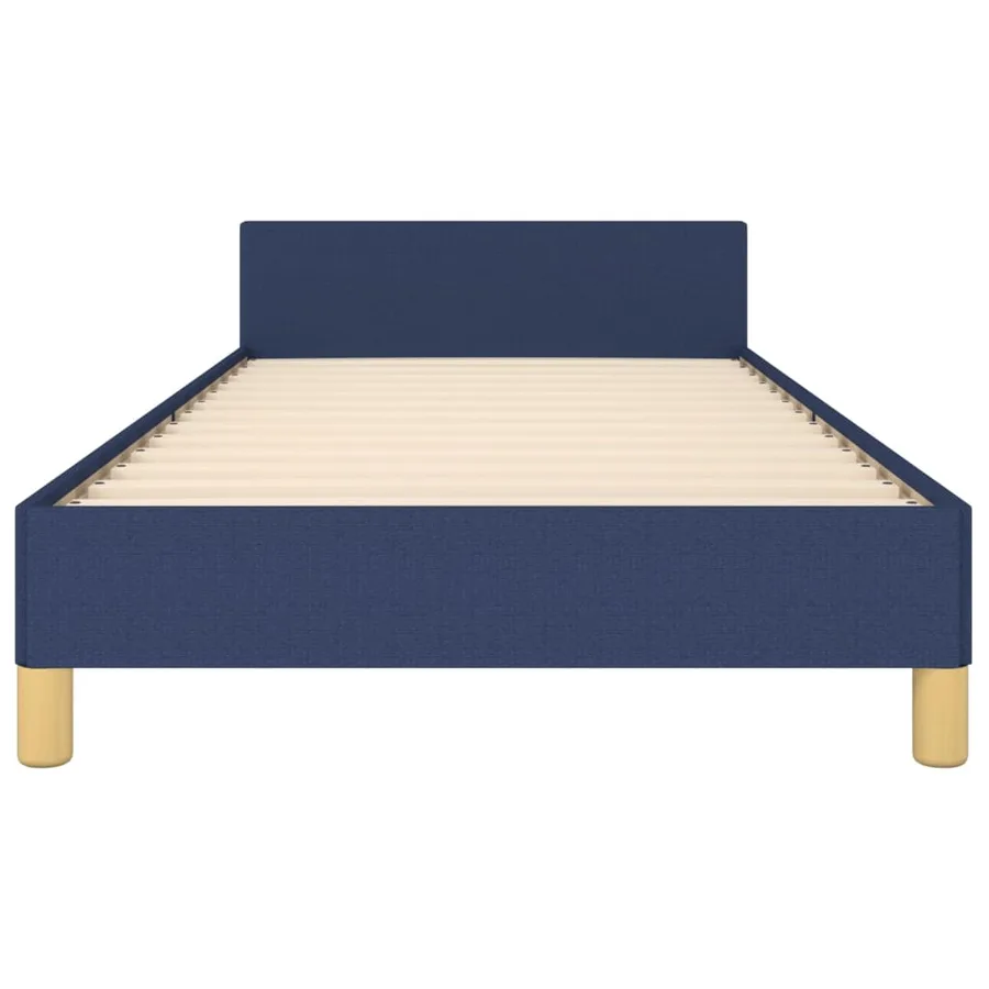 Cadre de lit sans matelas bleu 90x190 cm tissu - 6