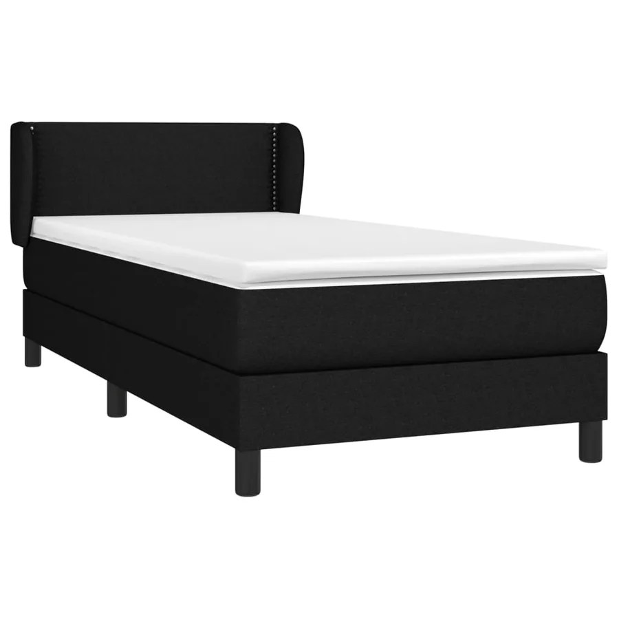 Sommier à lattes de lit avec matelas Noir 90x200 cm Tissu - 3