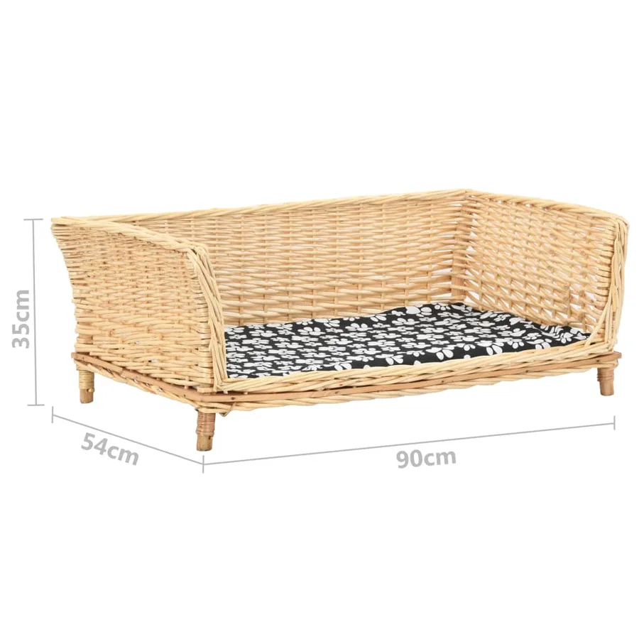 Panier pour chiens avec coussin 90x54x35 cm Saule naturel - 6