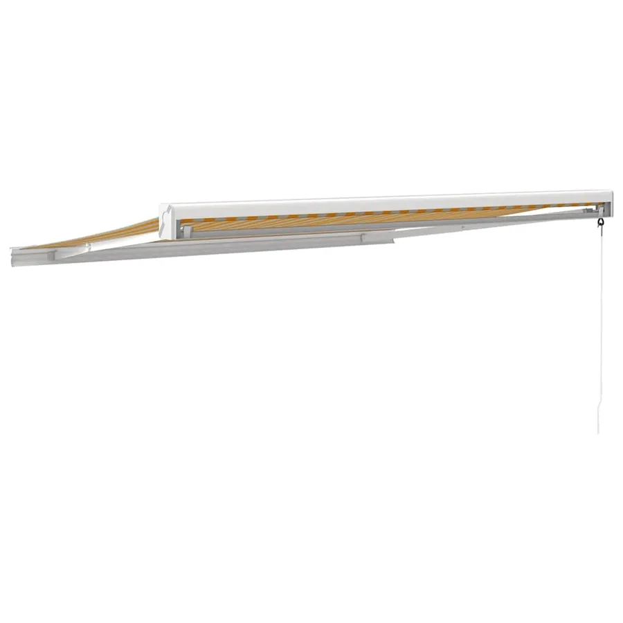 Auvent rétractable jaune et blanc 3,5x2,5 m tissu et aluminium - 5