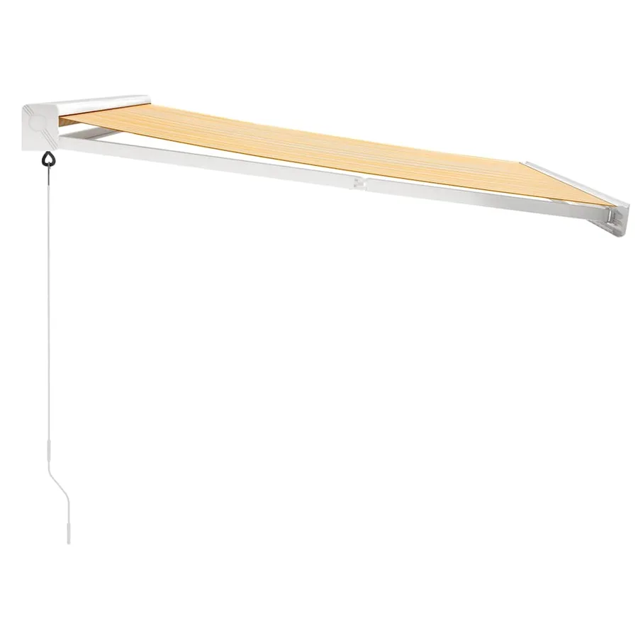 Auvent rétractable jaune et blanc 3,5x2,5 m tissu et aluminium - 6