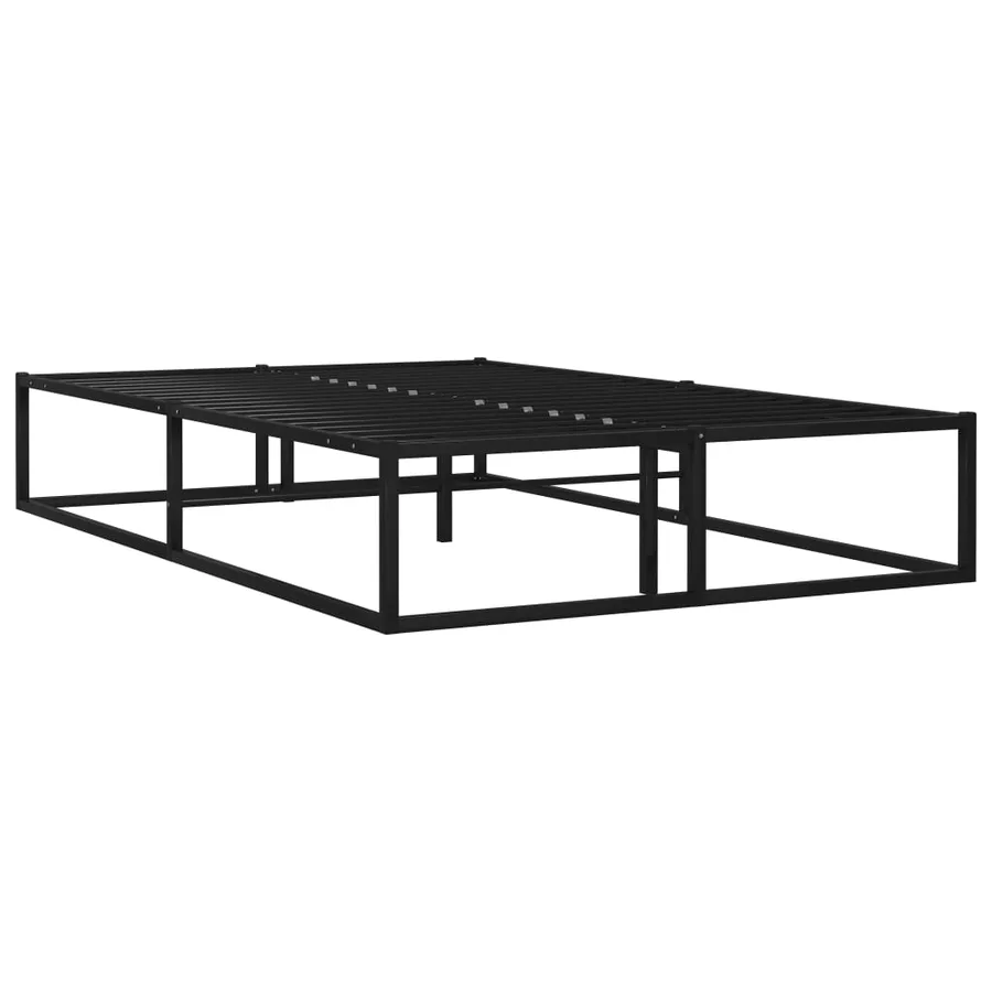 Cadre de lit sans matelas noir métal 120x200 cm - 2