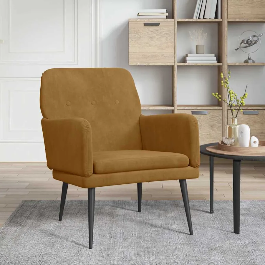 Fauteuil Marron 62x79x79 cm Velours