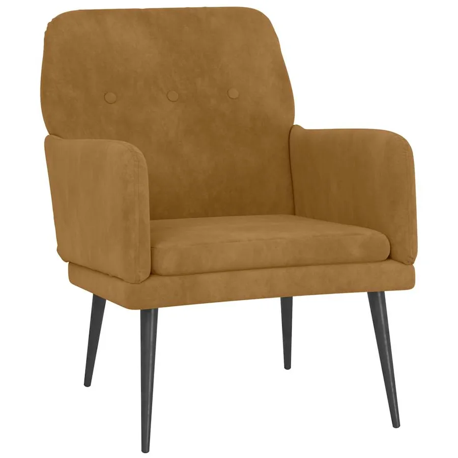 Fauteuil Marron 62x79x79 cm Velours - 2