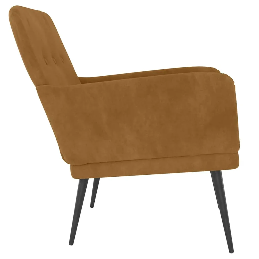 Fauteuil Marron 62x79x79 cm Velours - 4