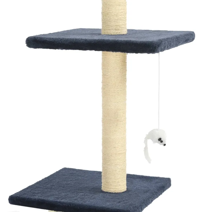 Arbre à chat avec griffoirs en sisal 260 cm Bleu foncé - 4