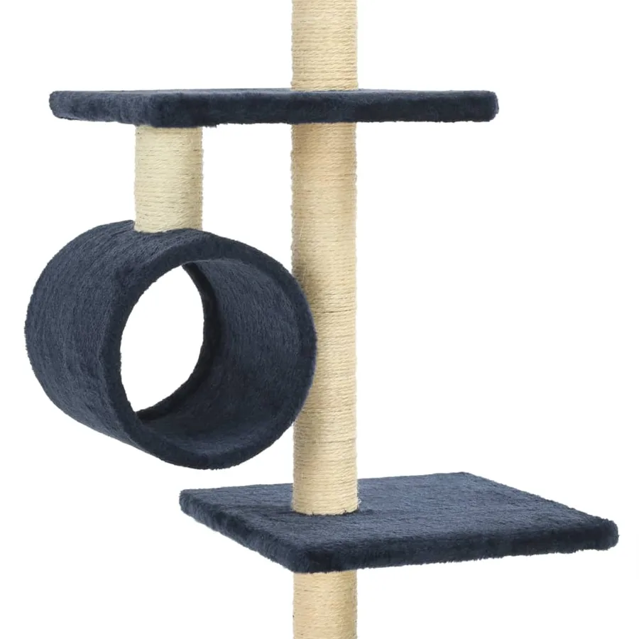 Arbre à chat avec griffoirs en sisal 260 cm Bleu foncé - 5