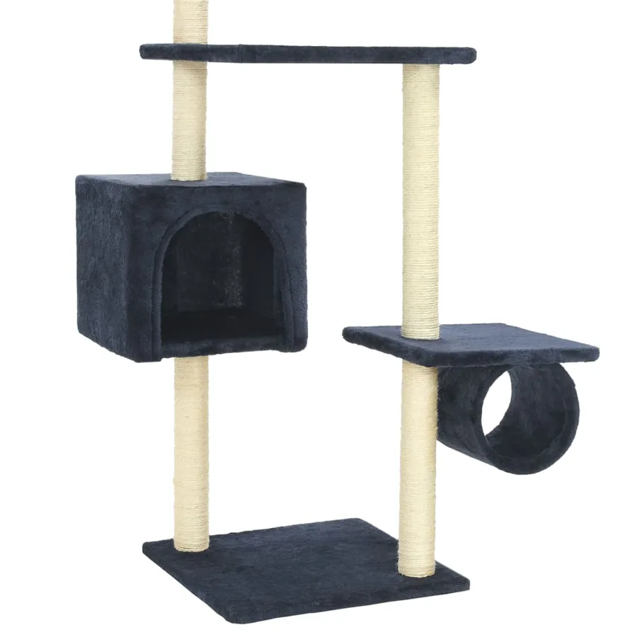 Arbre à chat avec griffoirs en sisal 260 cm Bleu foncé - 6