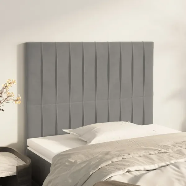 Tête de lit Gris clair 100x5x118/128 cm Velours