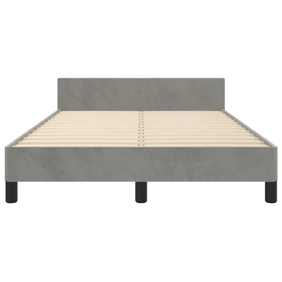 Cadre de lit sans matelas gris clair 120x200 cm velours - 6