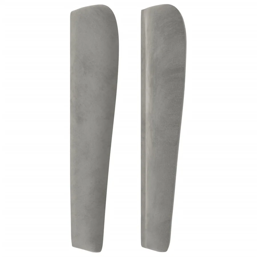 Tête de lit avec oreilles Gris clair 103x23x118/128 cm Velours - 4