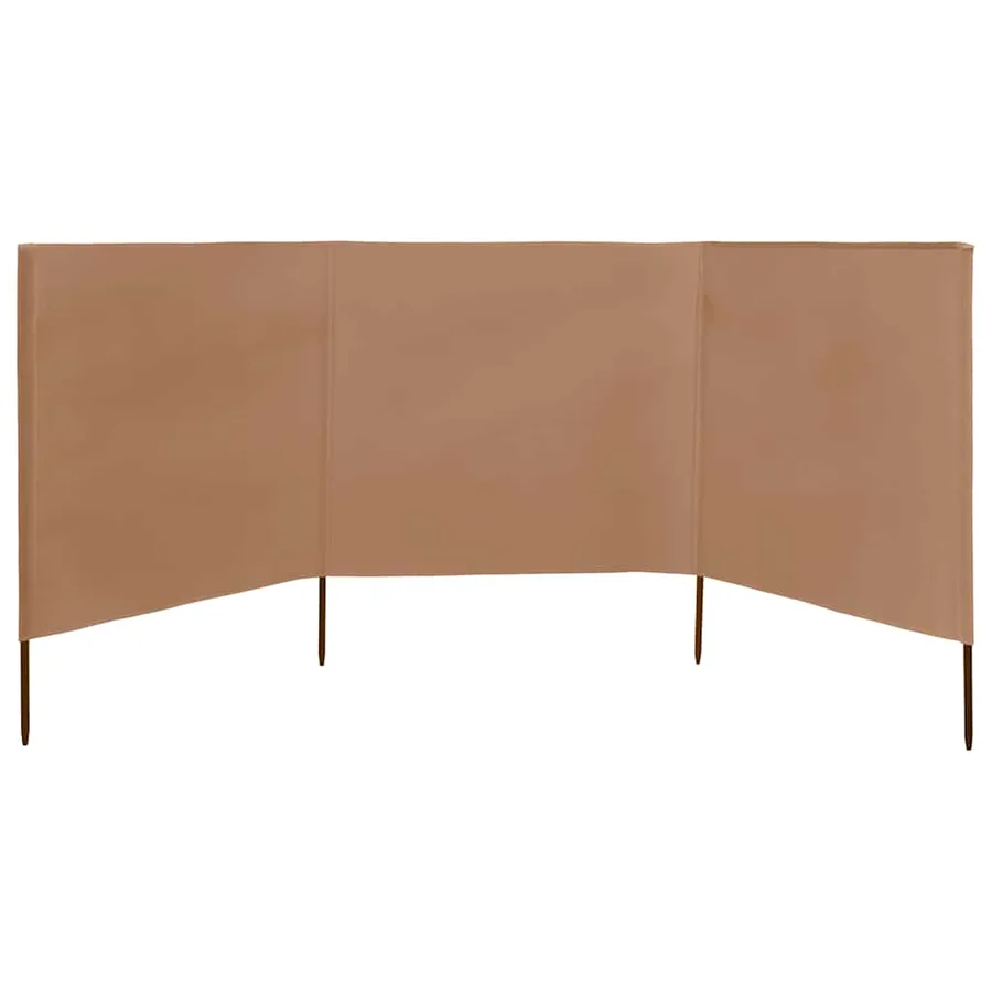 Paravent 3 panneaux Tissu 400 x 80 cm Taupe - 3