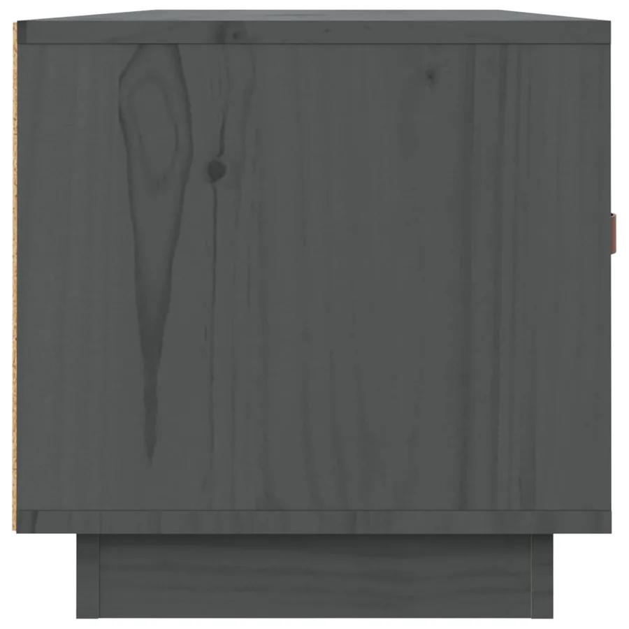 Meuble TV Gris 80x34x35 cm Bois de pin massif - 8