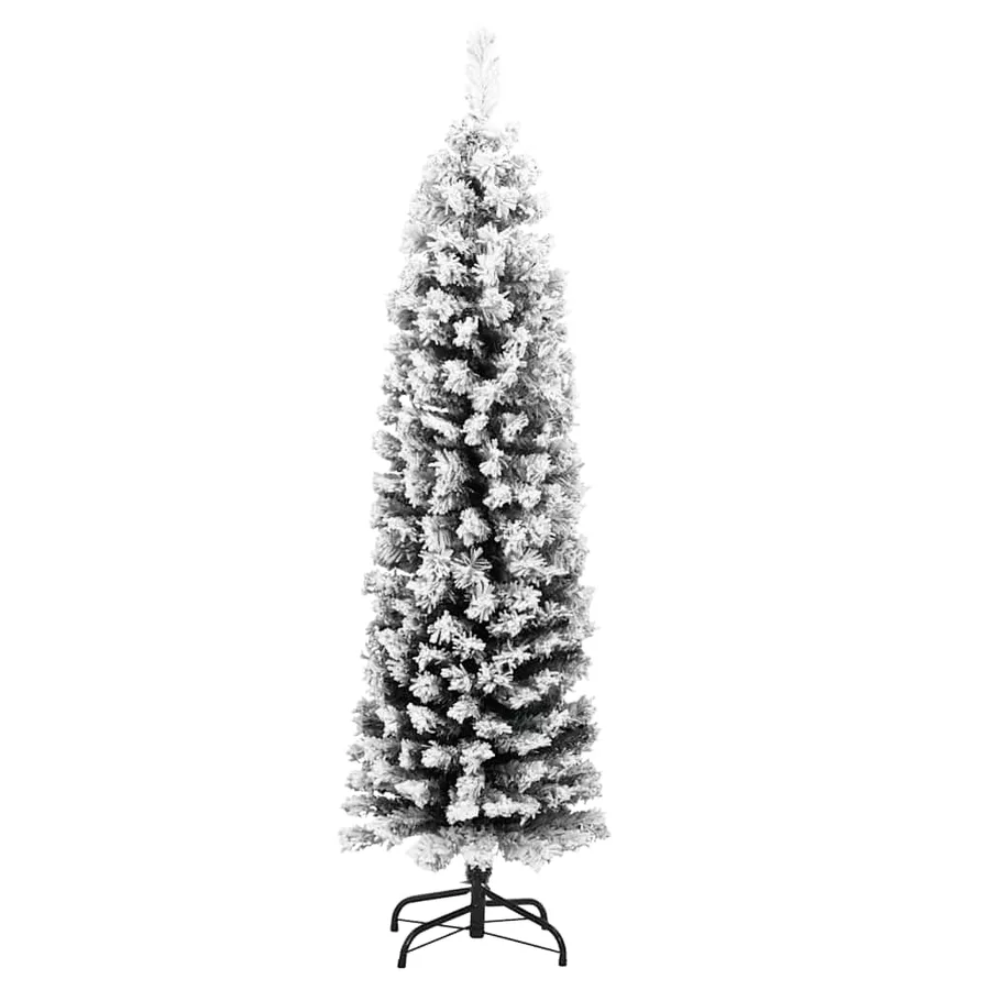 Sapin de Noël artificiel mince flocon de neige vert 120 cm PVC - 3