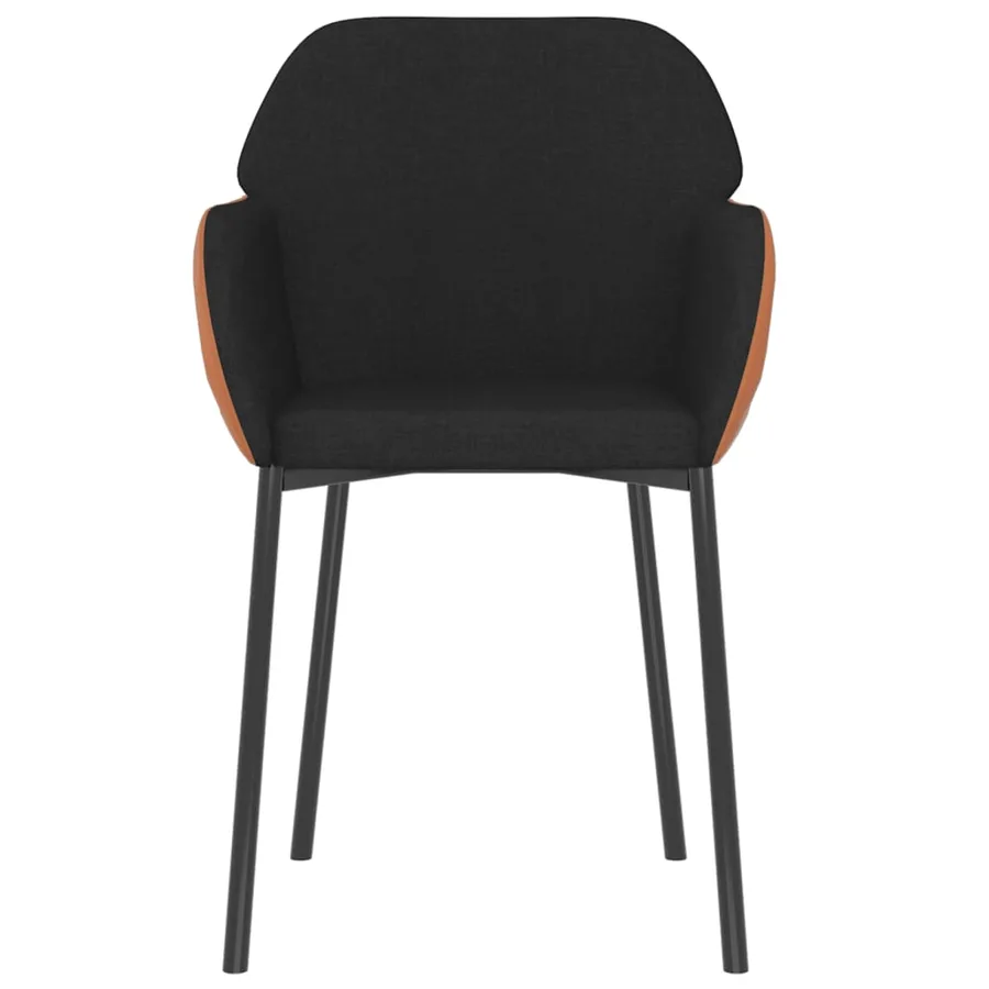 Chaises à manger lot de 2 noir tissu et similicuir - 4