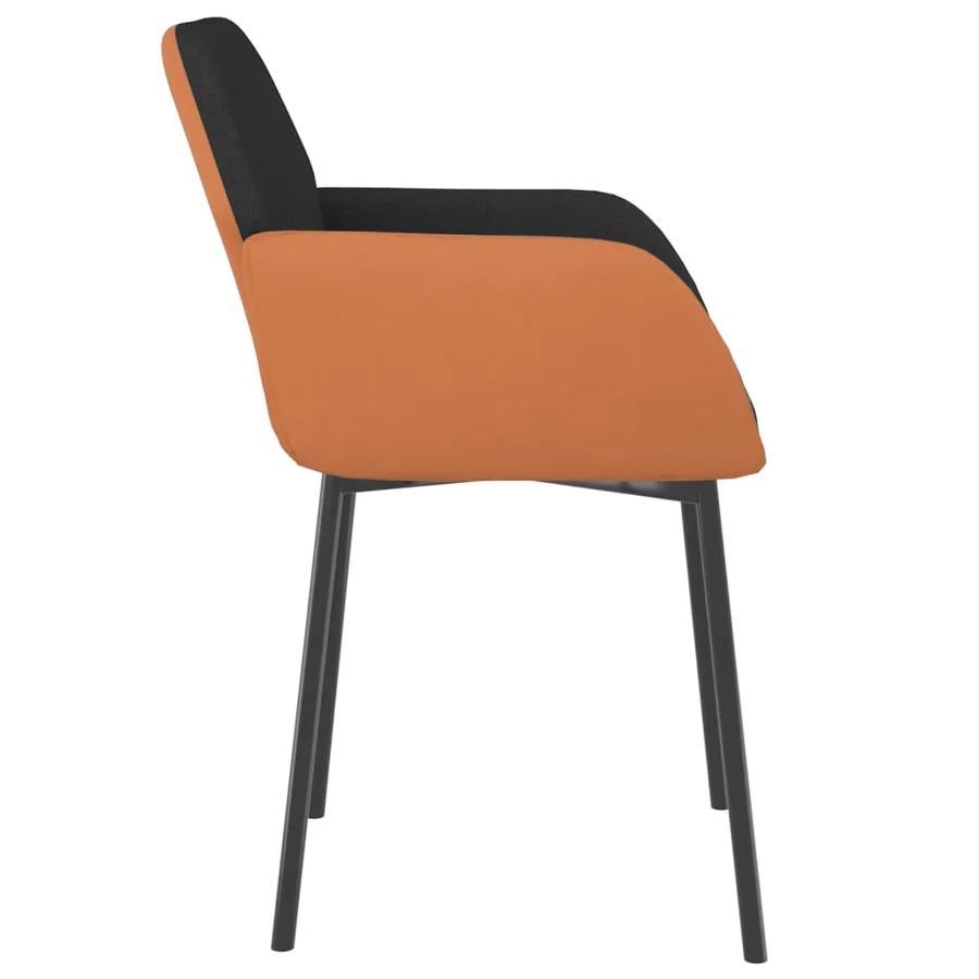 Chaises à manger lot de 2 noir tissu et similicuir - 5