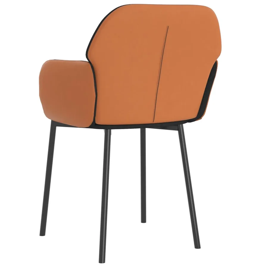 Chaises à manger lot de 2 noir tissu et similicuir - 6