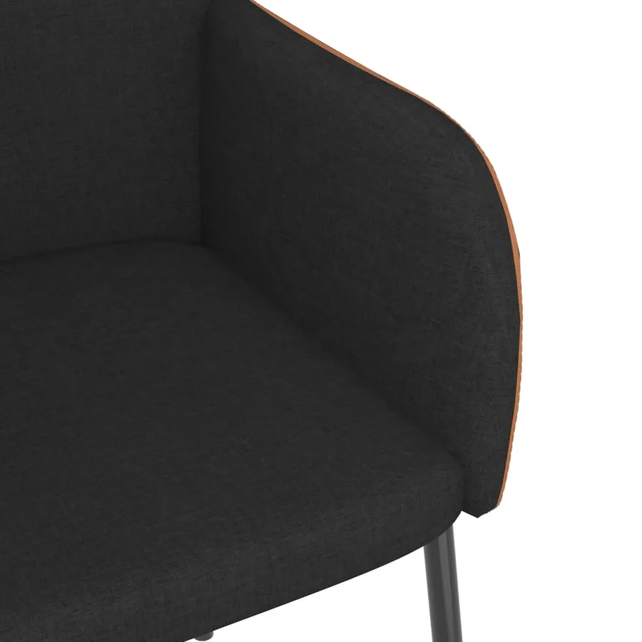 Chaises à manger lot de 2 noir tissu et similicuir - 7