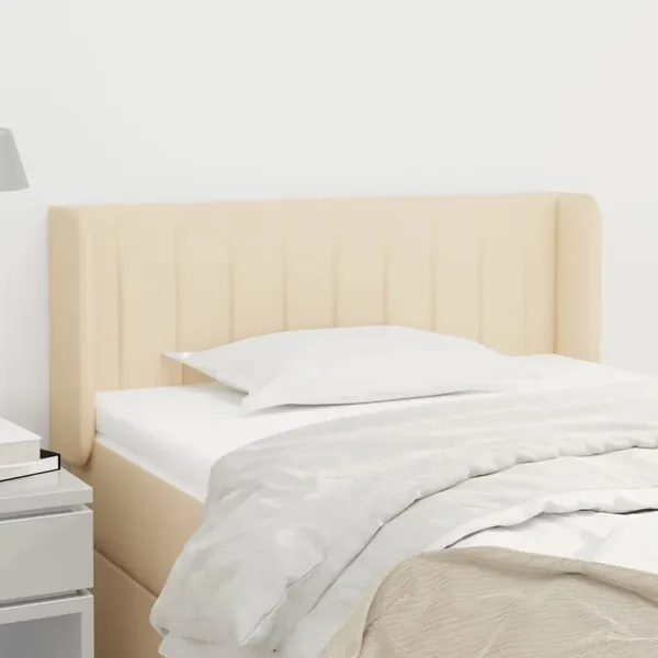 Tête de lit avec oreilles Crème 93x16x78/88 cm Tissu