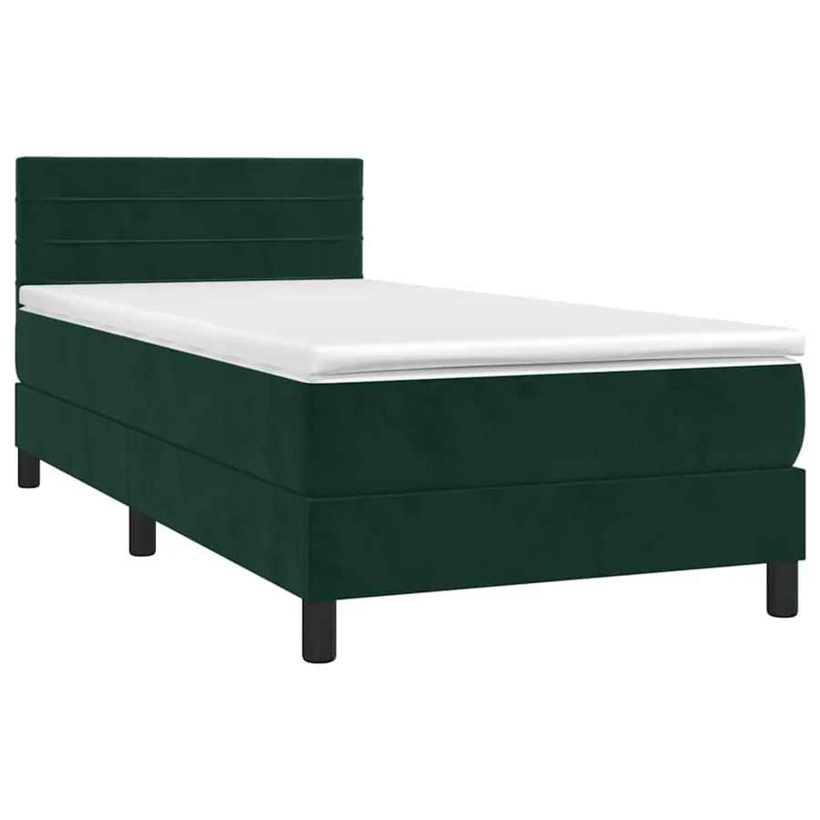 Sommier à lattes de lit et matelas Vert foncé 80x200 cm Velours - 3