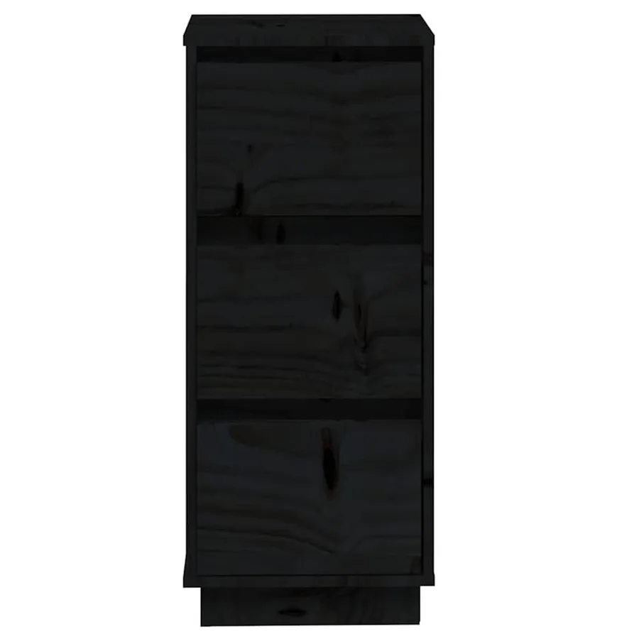 Buffets 2 pcs Noir 32x34x75 cm Bois massif de pin - 4