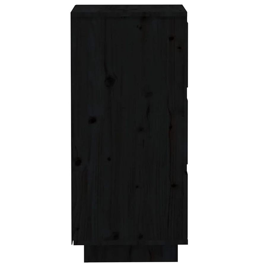 Buffets 2 pcs Noir 32x34x75 cm Bois massif de pin - 5