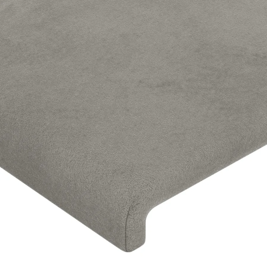 Cadre de lit sans matelas gris clair 90x200 cm velours - 10