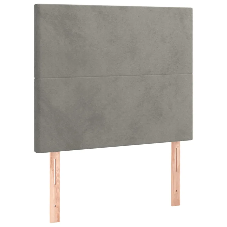 Cadre de lit sans matelas gris clair 90x200 cm velours - 9