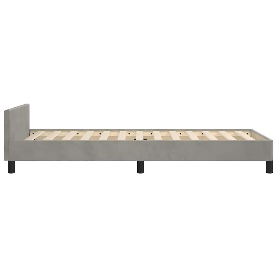 Cadre de lit sans matelas gris clair 90x200 cm velours - 6