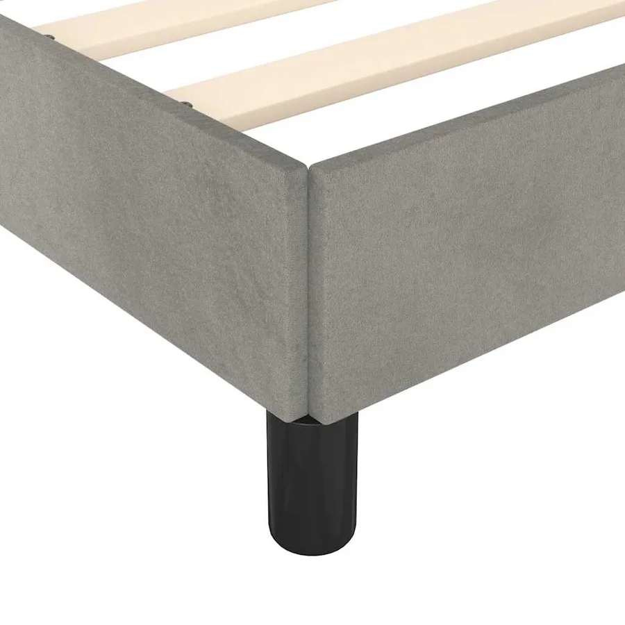 Cadre de lit sans matelas gris clair 90x200 cm velours - 7