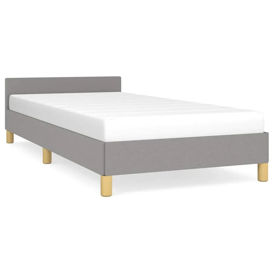 Cadre de lit sans matelas gris clair 90x200 cm tissu - 2