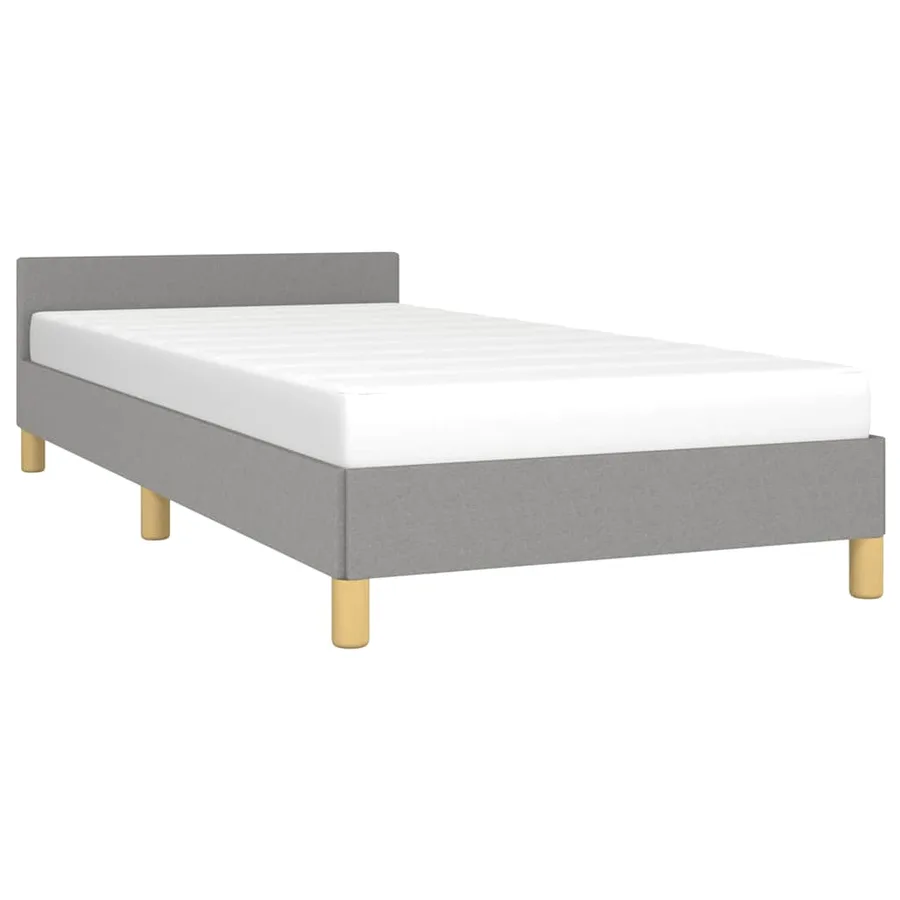Cadre de lit sans matelas gris clair 90x200 cm tissu - 3