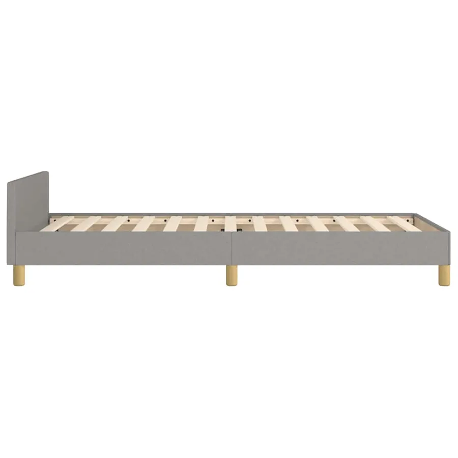 Cadre de lit sans matelas gris clair 90x200 cm tissu - 6