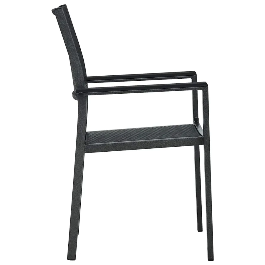 Chaises de jardin lot de 4 Noir Plastique Aspect de rotin - 4