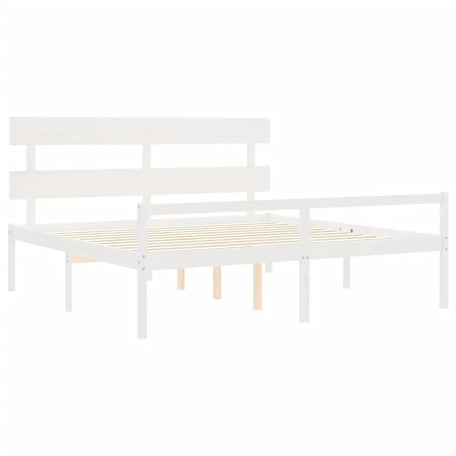 Lit pour personne âgée sans matelas blanc bois massif - 5