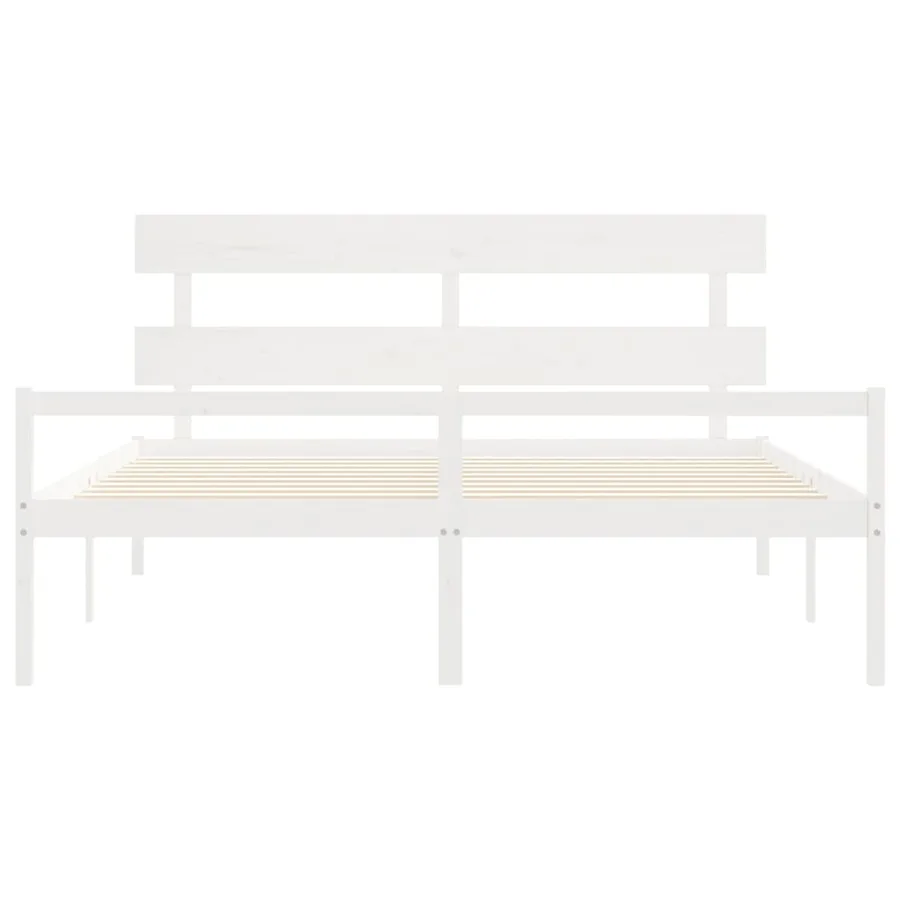 Lit pour personne âgée sans matelas blanc bois massif - 6
