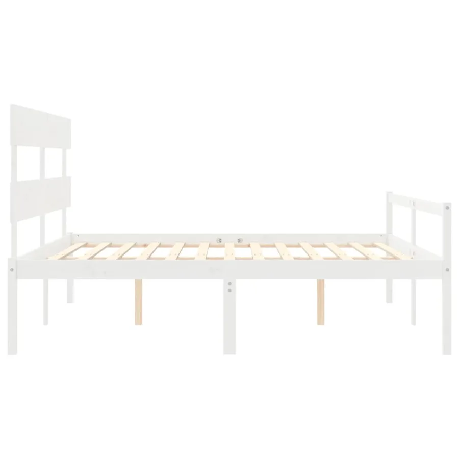 Lit pour personne âgée sans matelas blanc bois massif - 7