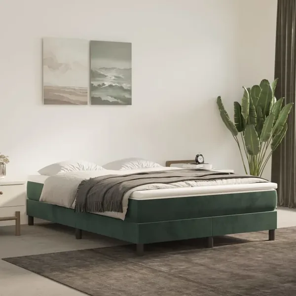 Matelas de lit à ressorts ensachés fermeté moyenne Vert foncé 140x200x20 cm