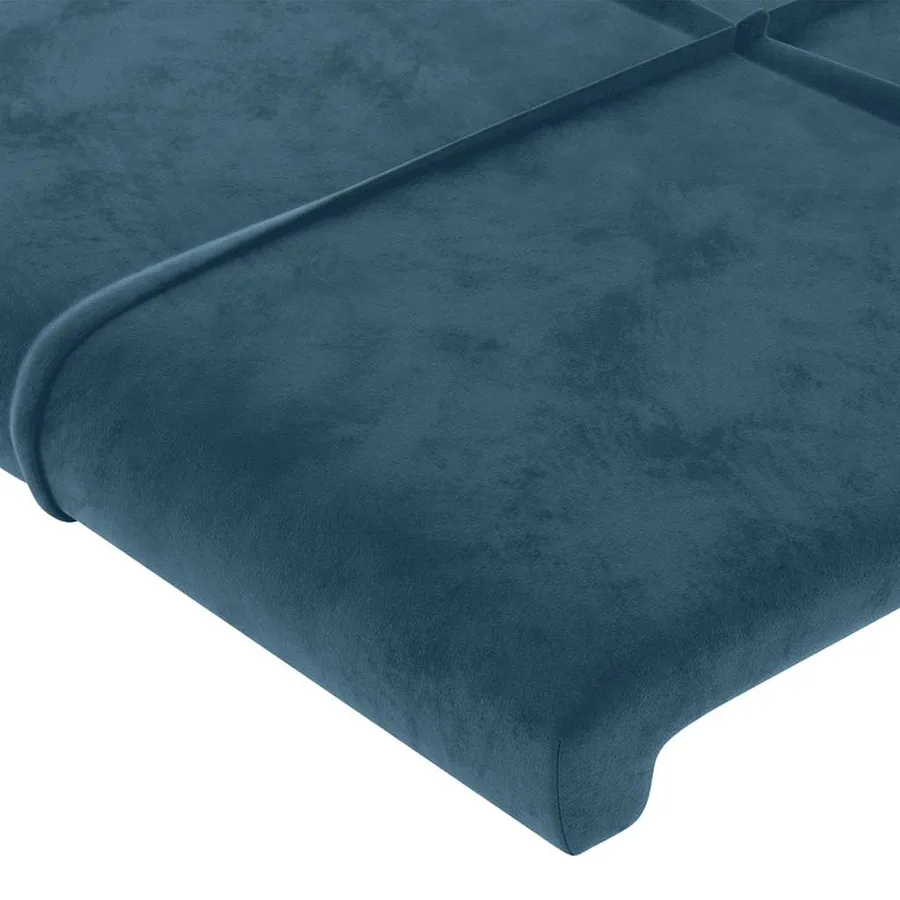 Cadre de lit sans matelas bleu foncé 90x200 cm velours - 10
