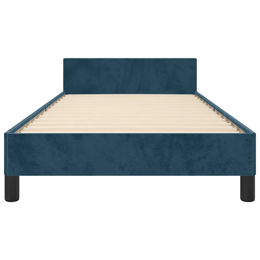 Cadre de lit sans matelas bleu foncé 90x200 cm velours - 6