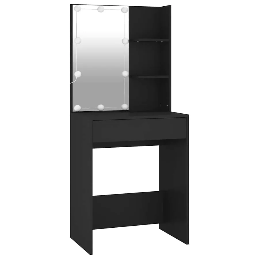 Coiffeuse avec LED Noir 60x40x140 cm - 3