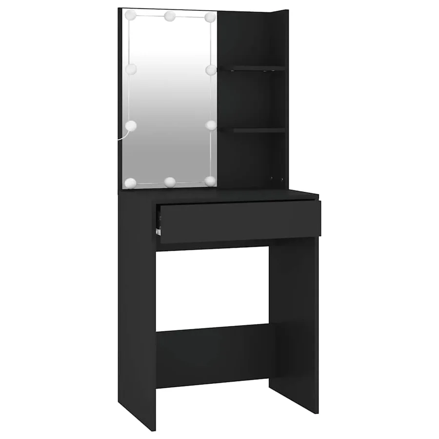 Coiffeuse avec LED Noir 60x40x140 cm - 4