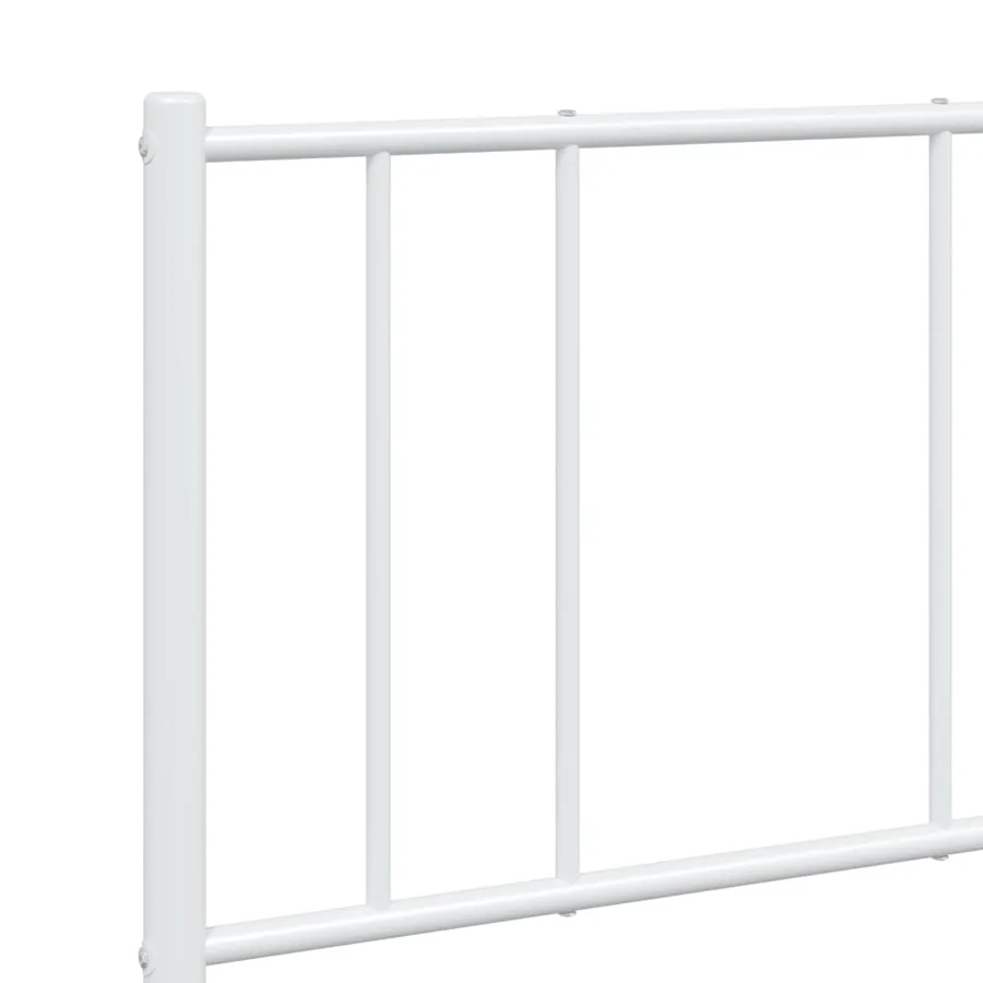 Cadre de lit métal sans matelas et tête de lit blanc 140x190 cm - 9