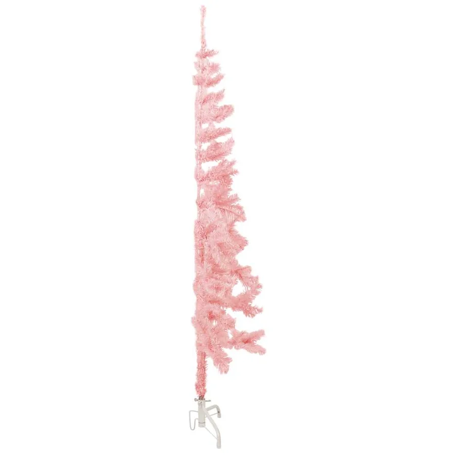 Demi sapin de Noël artificiel mince avec support Rose 120 cm - 5