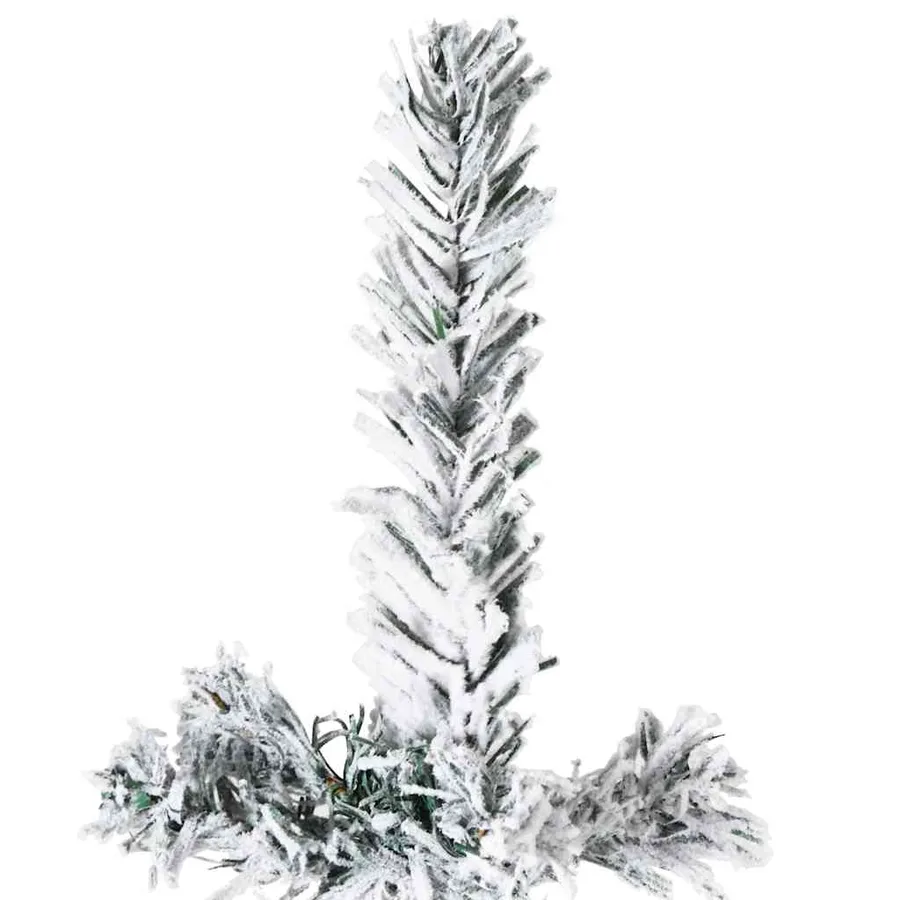 Demi sapin de Noël artificiel mince avec neige floquée 150 cm - 5